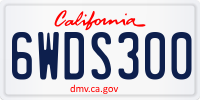 CA license plate 6WDS300