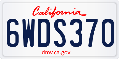 CA license plate 6WDS370