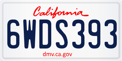 CA license plate 6WDS393
