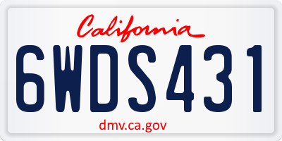 CA license plate 6WDS431