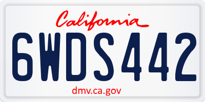 CA license plate 6WDS442