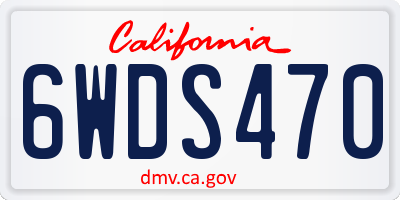 CA license plate 6WDS470