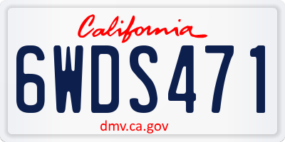 CA license plate 6WDS471