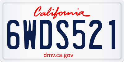 CA license plate 6WDS521
