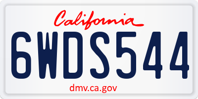 CA license plate 6WDS544