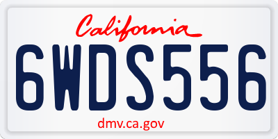 CA license plate 6WDS556