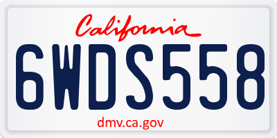 CA license plate 6WDS558