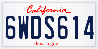 CA license plate 6WDS614