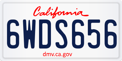 CA license plate 6WDS656