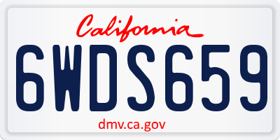 CA license plate 6WDS659