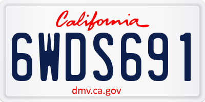 CA license plate 6WDS691