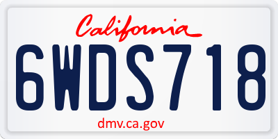 CA license plate 6WDS718