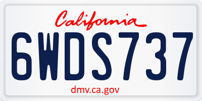 CA license plate 6WDS737