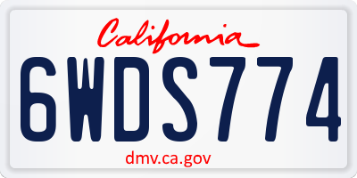 CA license plate 6WDS774