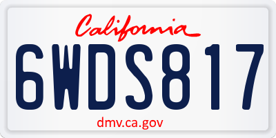 CA license plate 6WDS817