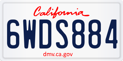 CA license plate 6WDS884
