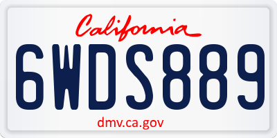 CA license plate 6WDS889