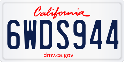 CA license plate 6WDS944