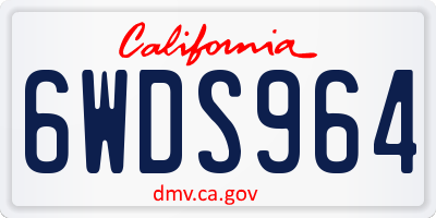 CA license plate 6WDS964