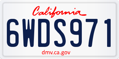 CA license plate 6WDS971