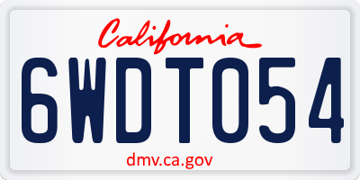CA license plate 6WDT054