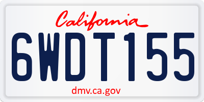 CA license plate 6WDT155