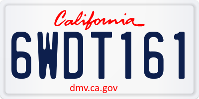 CA license plate 6WDT161