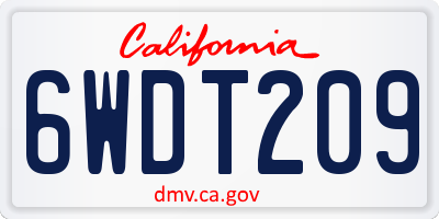 CA license plate 6WDT209