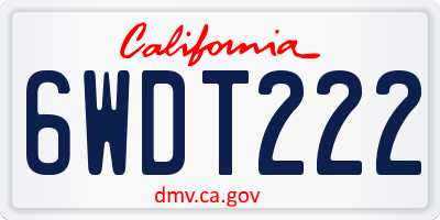 CA license plate 6WDT222