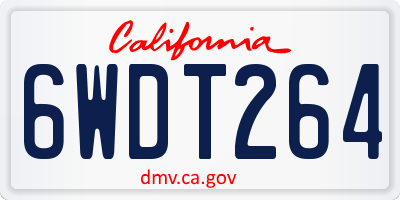 CA license plate 6WDT264
