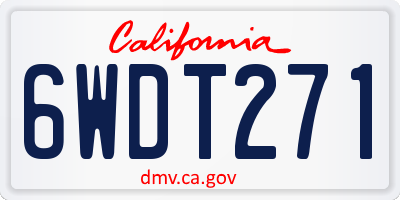 CA license plate 6WDT271