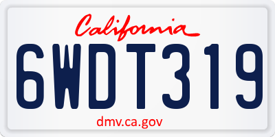 CA license plate 6WDT319