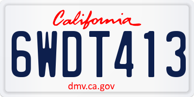 CA license plate 6WDT413