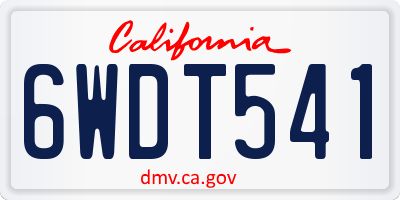 CA license plate 6WDT541