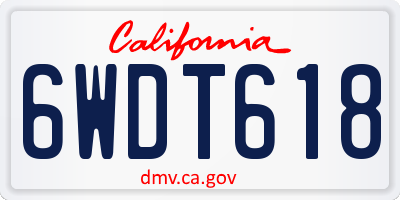 CA license plate 6WDT618