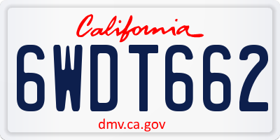 CA license plate 6WDT662