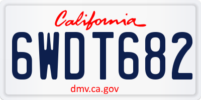 CA license plate 6WDT682