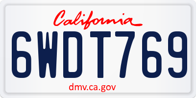 CA license plate 6WDT769