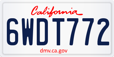 CA license plate 6WDT772