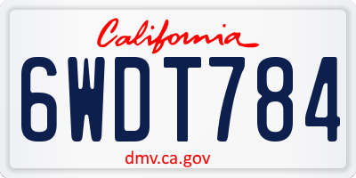 CA license plate 6WDT784