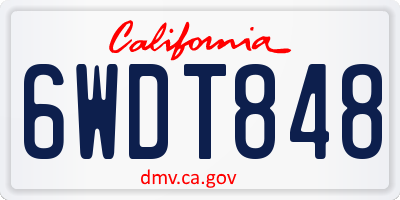 CA license plate 6WDT848