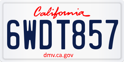 CA license plate 6WDT857