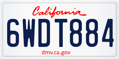 CA license plate 6WDT884