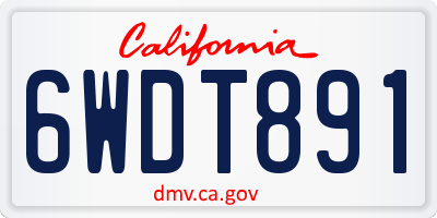 CA license plate 6WDT891