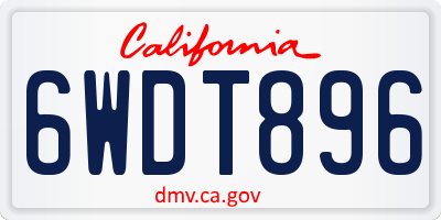 CA license plate 6WDT896