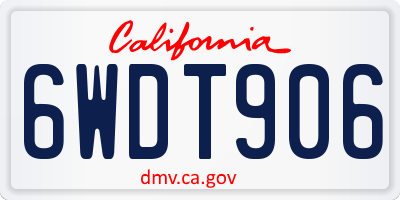 CA license plate 6WDT906