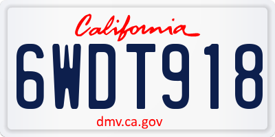 CA license plate 6WDT918