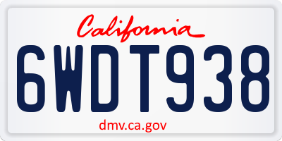 CA license plate 6WDT938