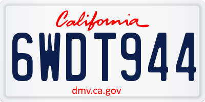 CA license plate 6WDT944