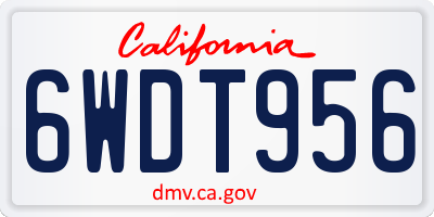 CA license plate 6WDT956